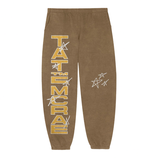 Tate McRae Tour Merch - Stars Brown Sweatpants