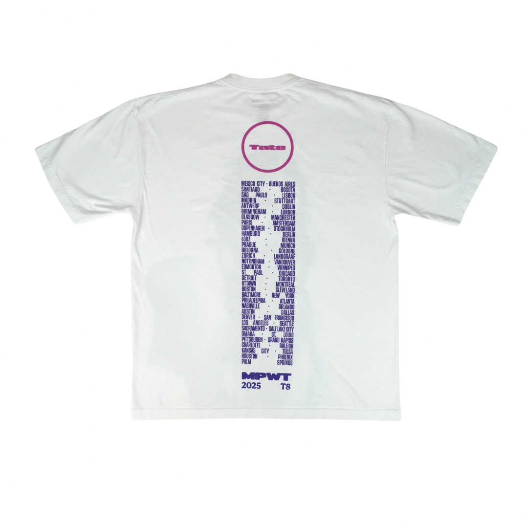 Tate McRae Tour Merch - White Blue Photo T-shirt